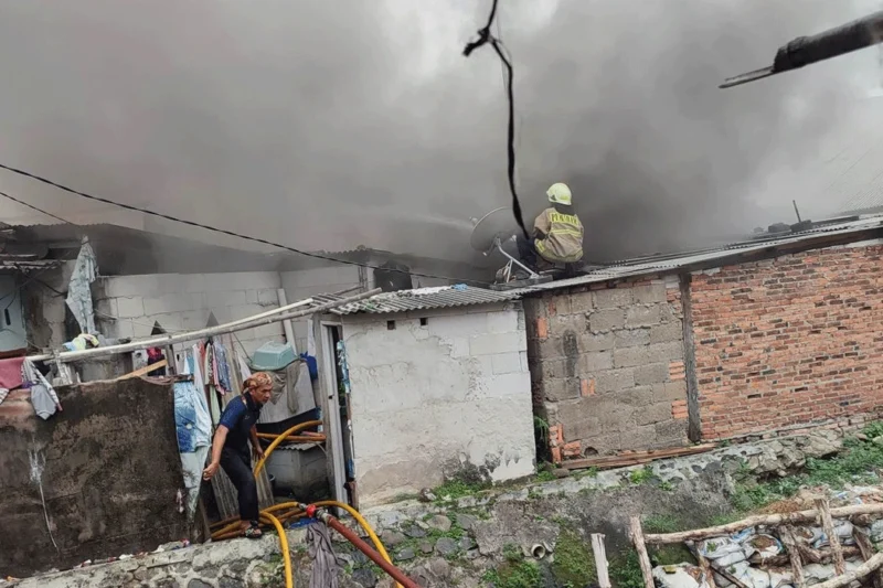 55 Petugas Damkar Padamkan Kebakaran Lima Rumah di Matraman